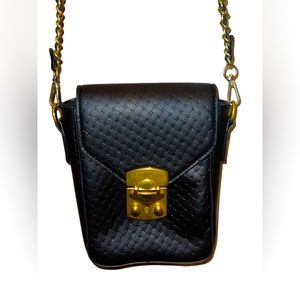 Rare Late 90s Quilted Faux Leather Golden Knob Chain Crossbody